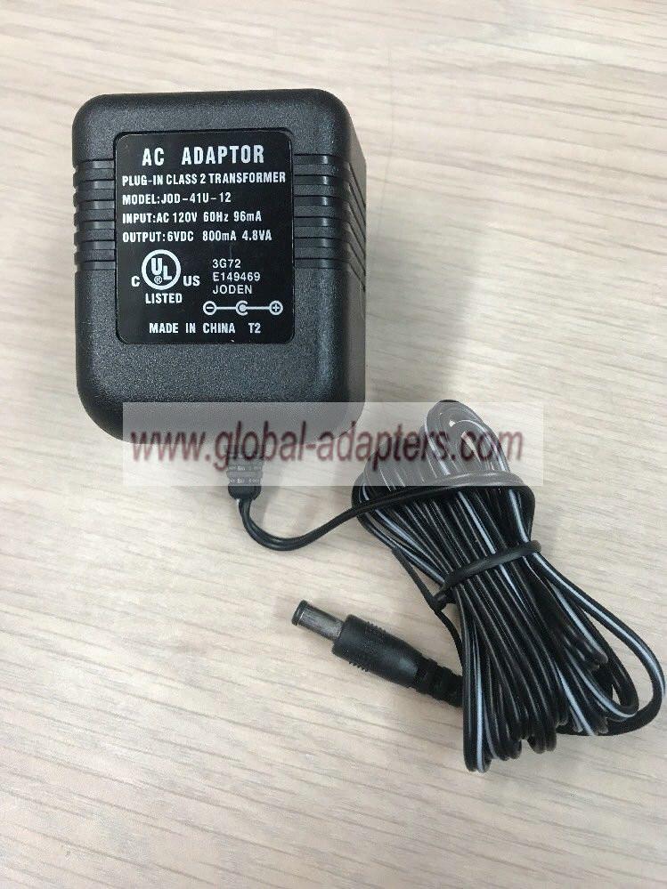 New 6V DC 800mA AC Power Supply Adapter Charger JOD-41U-12 Class 2 Transformer New 6V DC 800mA AC Power Supply Adapter Charger JOD-41U-12 Class 2 Transformer